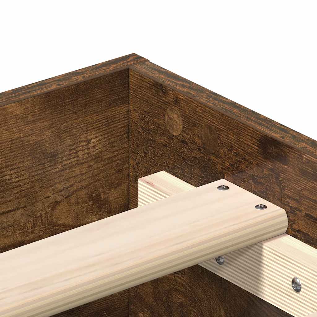 Cadre de lit sans matelas chêne fumé 75x190cm bois d'ingénierie - XIOS