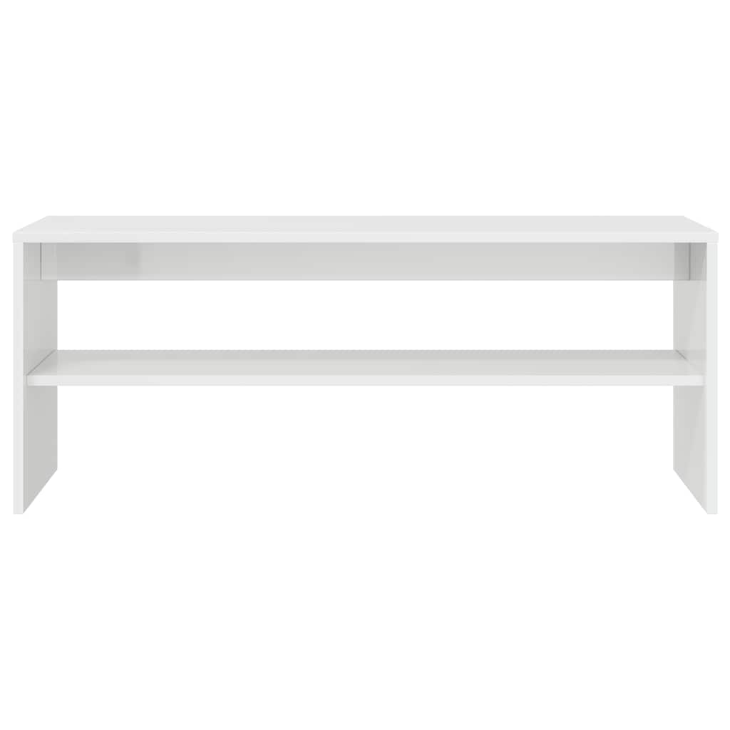 Meuble TV Blanc brillant 100 x 40 x 40 cm Aggloméré - XIOS