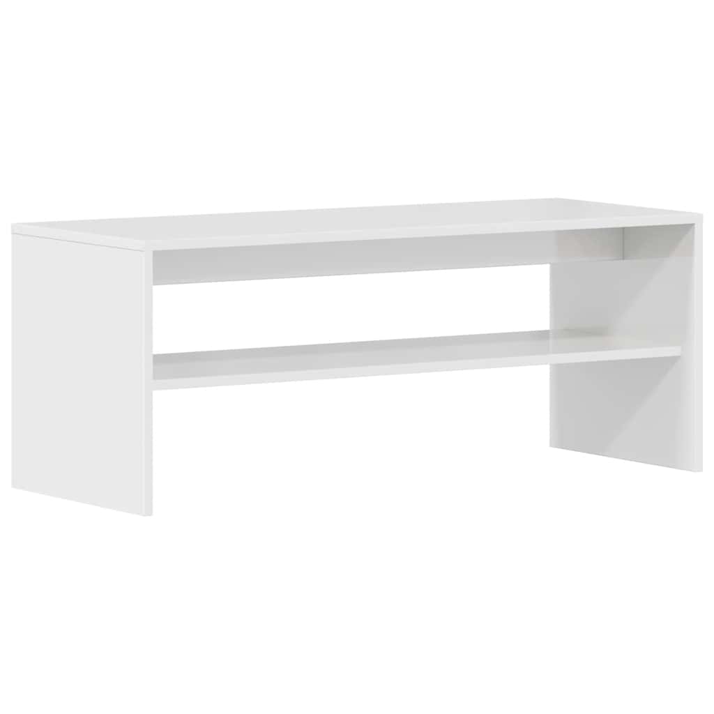 Meuble TV Blanc brillant 100 x 40 x 40 cm Aggloméré - XIOS