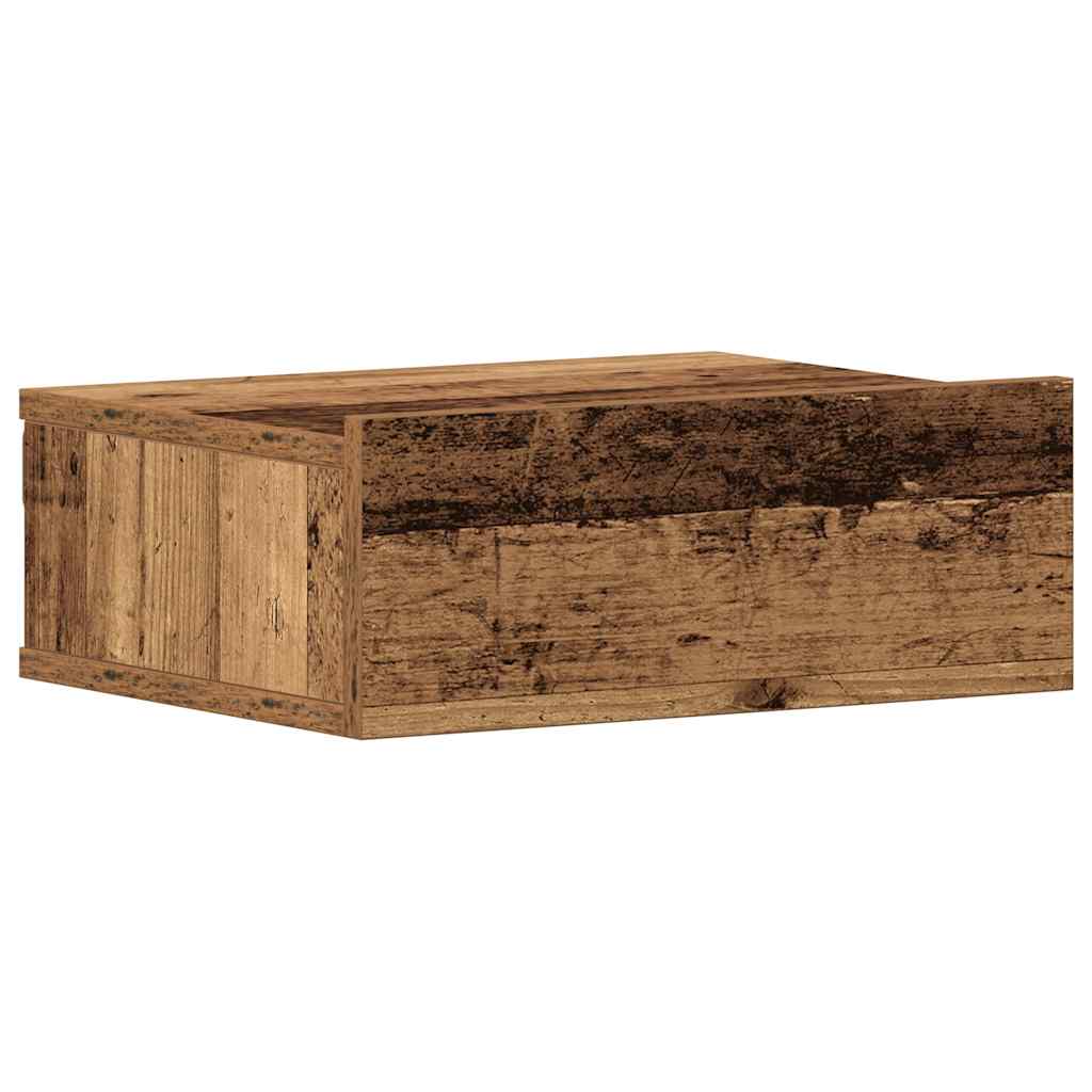 Table de chevet flottante vieux bois bois d'ingénierie - XIOS