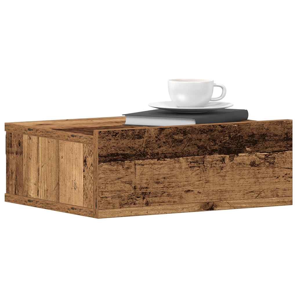 Tables de chevet flottantes 2 pcs vieux bois bois d'ingénierie - XIOS