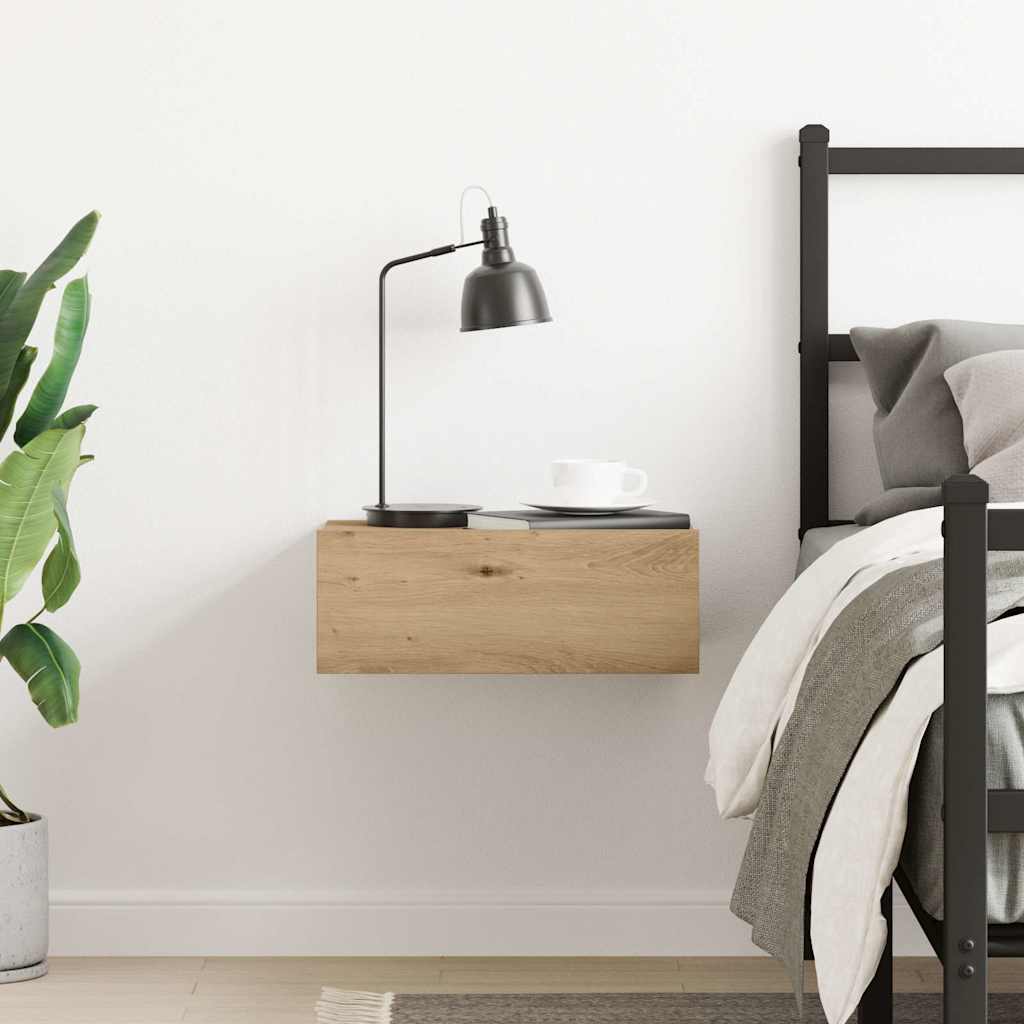 Table de chevet flottante chêne artisanal bois d'ingénierie - XIOS