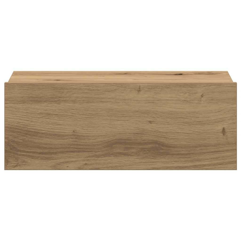 Table de chevet flottante chêne artisanal bois d'ingénierie - XIOS