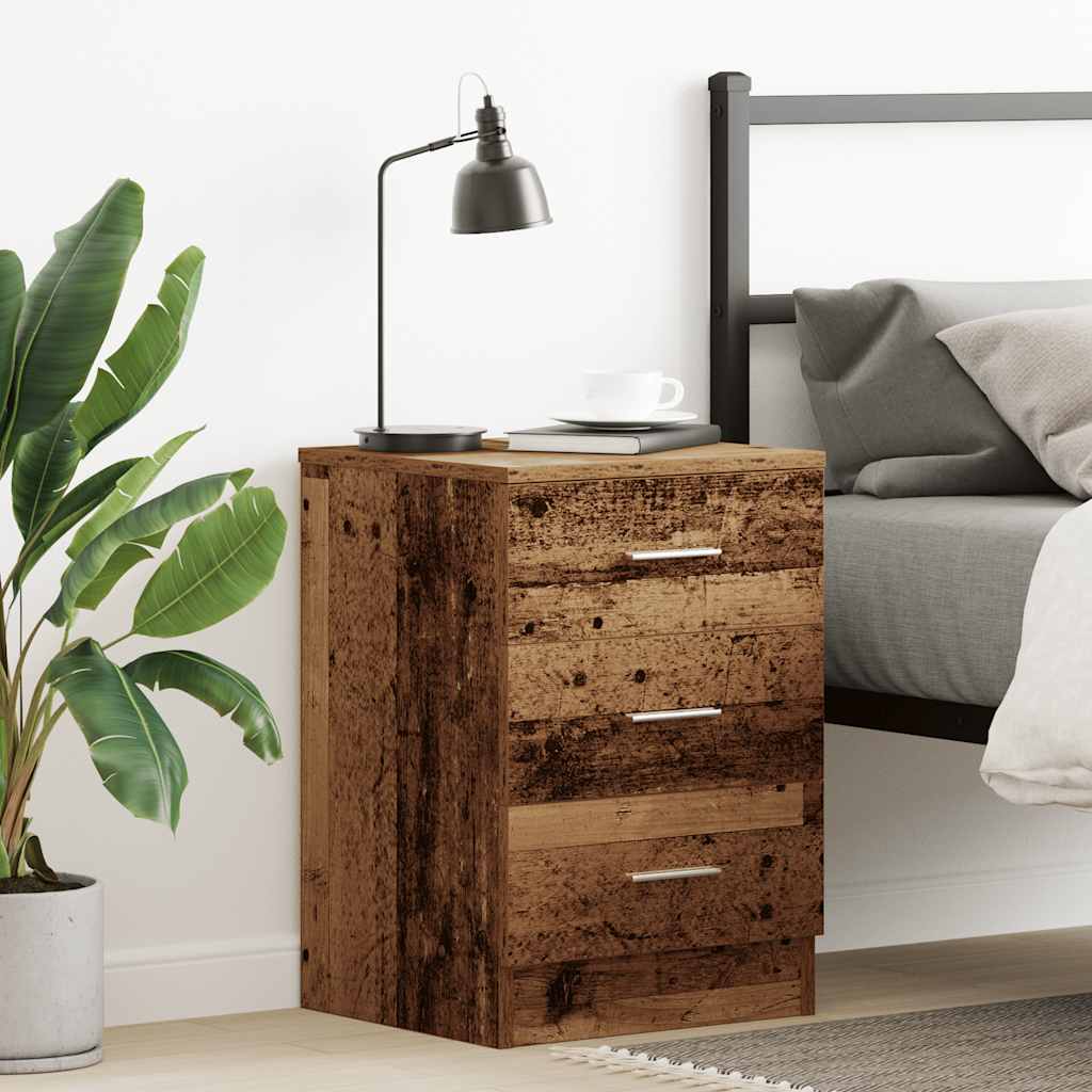 Table de chevet vieux bois 38x35x55 cm bois d'ingénierie - XIOS