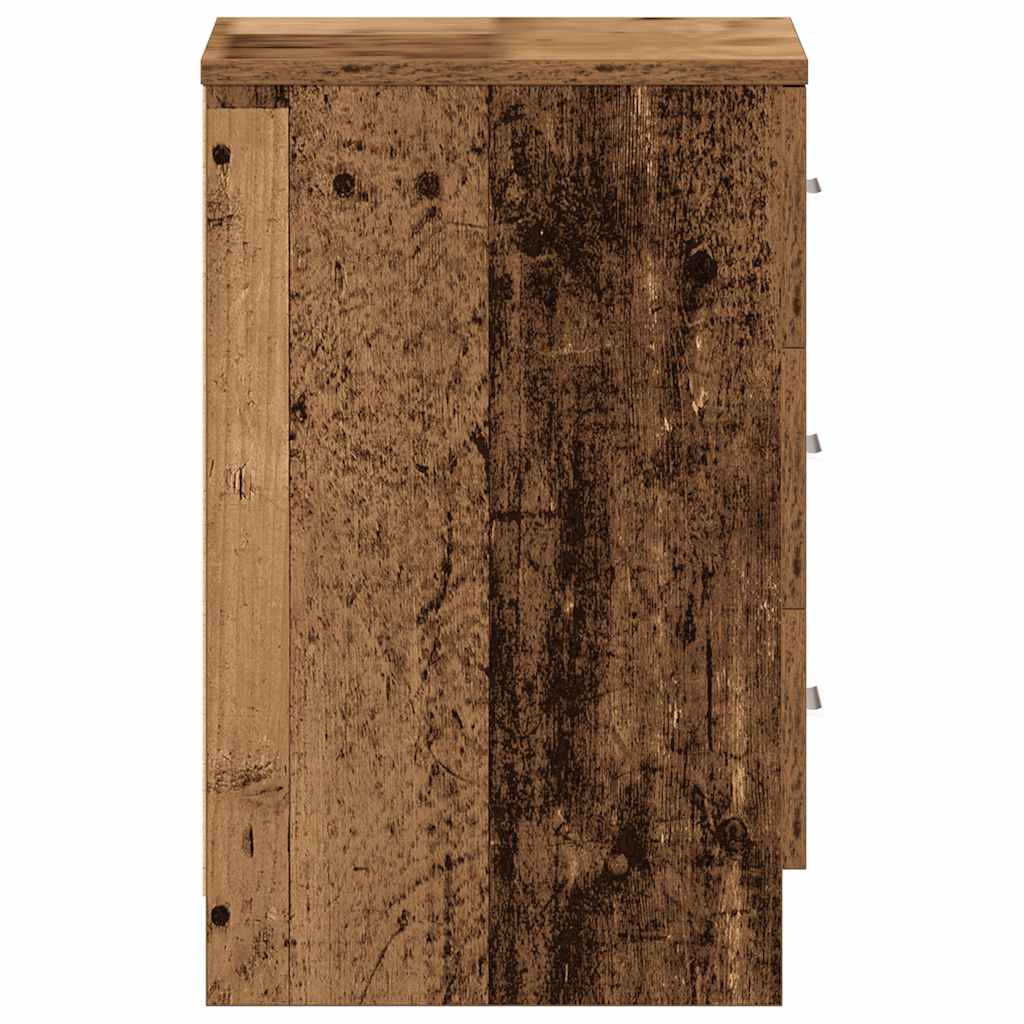 Tables de chevet 2 pcs vieux bois 38x35x55 cm bois d'ingénierie - XIOS