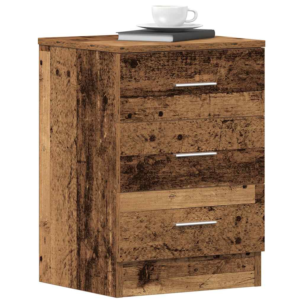 Tables de chevet 2 pcs vieux bois 38x35x55 cm bois d'ingénierie - XIOS