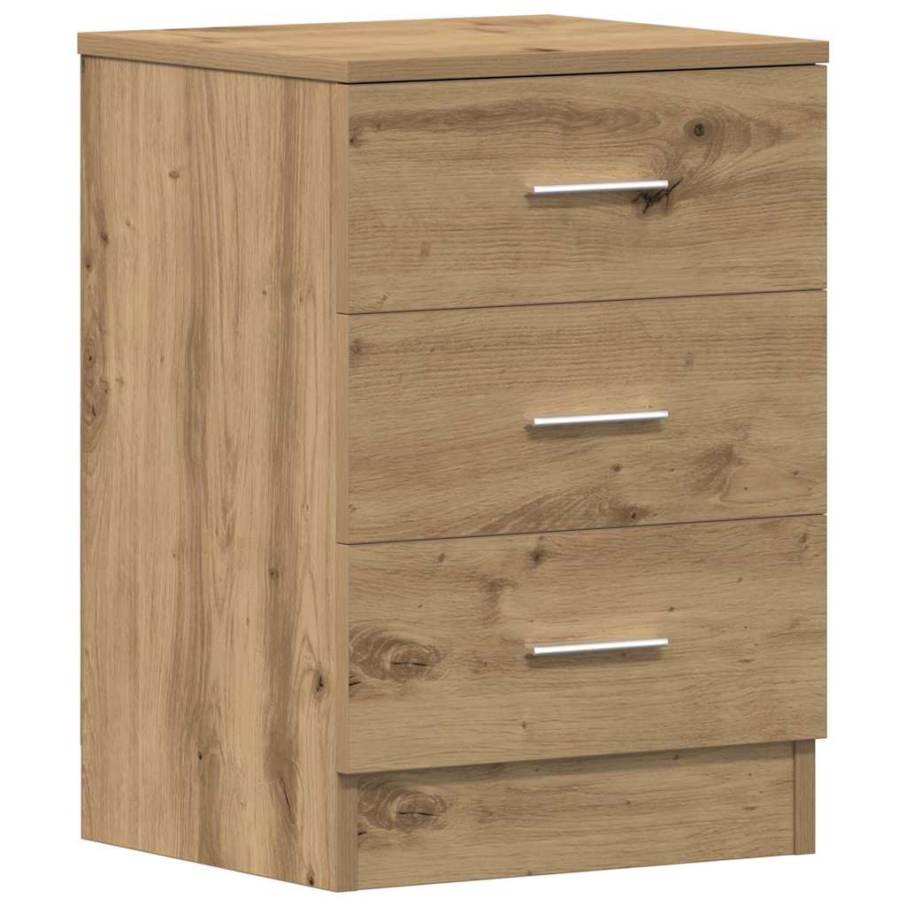 Table de chevet chêne artisanal 38x35x55 cm bois d’ingénierie - XIOS