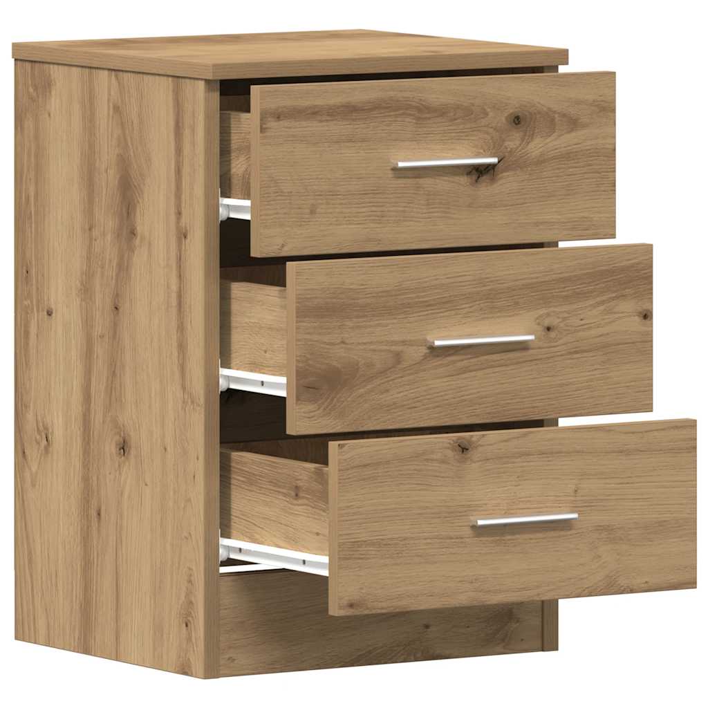 Table de chevet chêne artisanal 38x35x55 cm bois d’ingénierie - XIOS