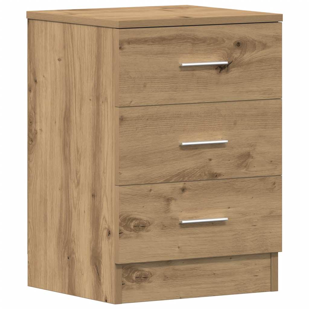Table de chevet chêne artisanal 38x35x55 cm bois d’ingénierie - XIOS