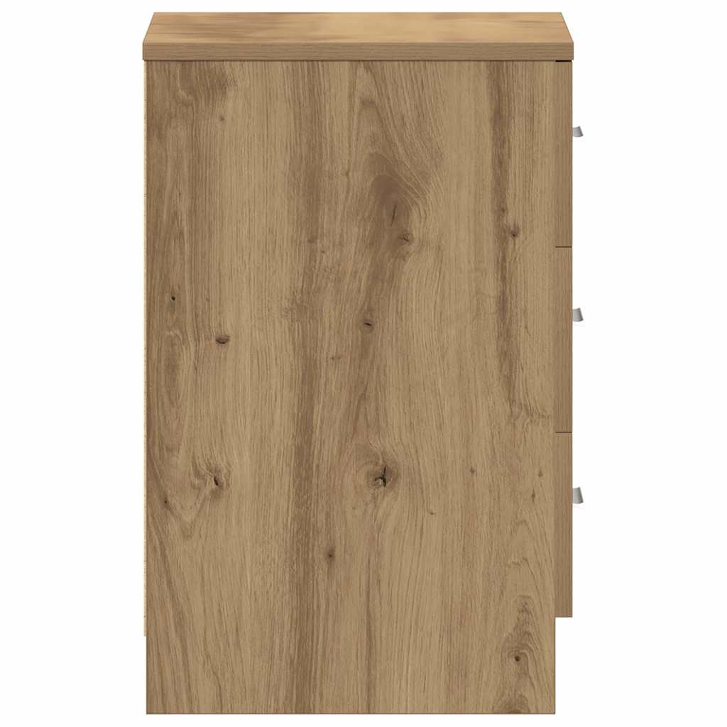 Table de chevet chêne artisanal 38x35x55 cm bois d’ingénierie - XIOS