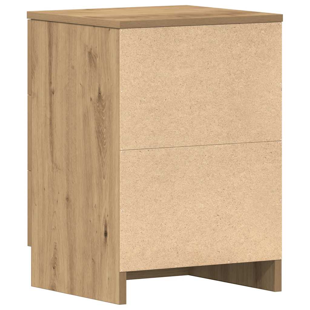 Table de chevet chêne artisanal 38x35x55 cm bois d’ingénierie - XIOS