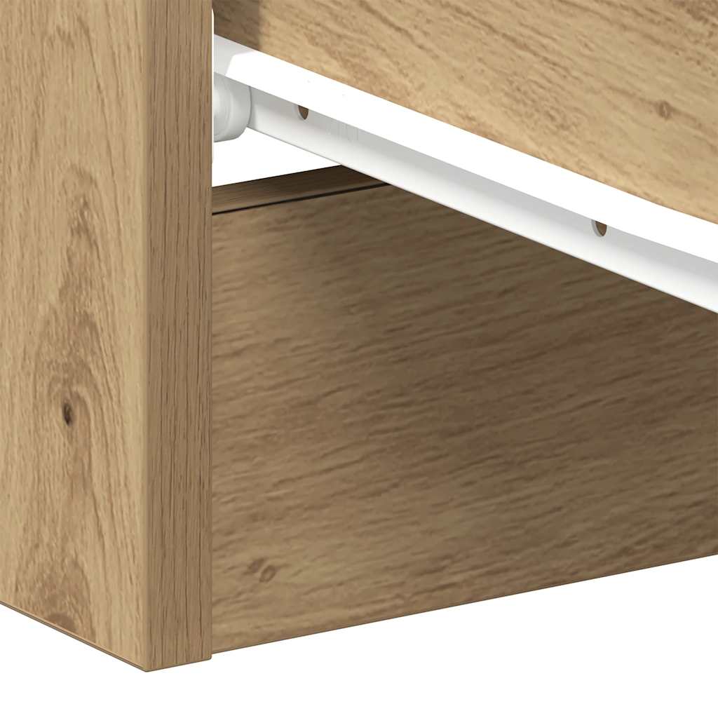 Table de chevet chêne artisanal 38x35x55 cm bois d’ingénierie - XIOS