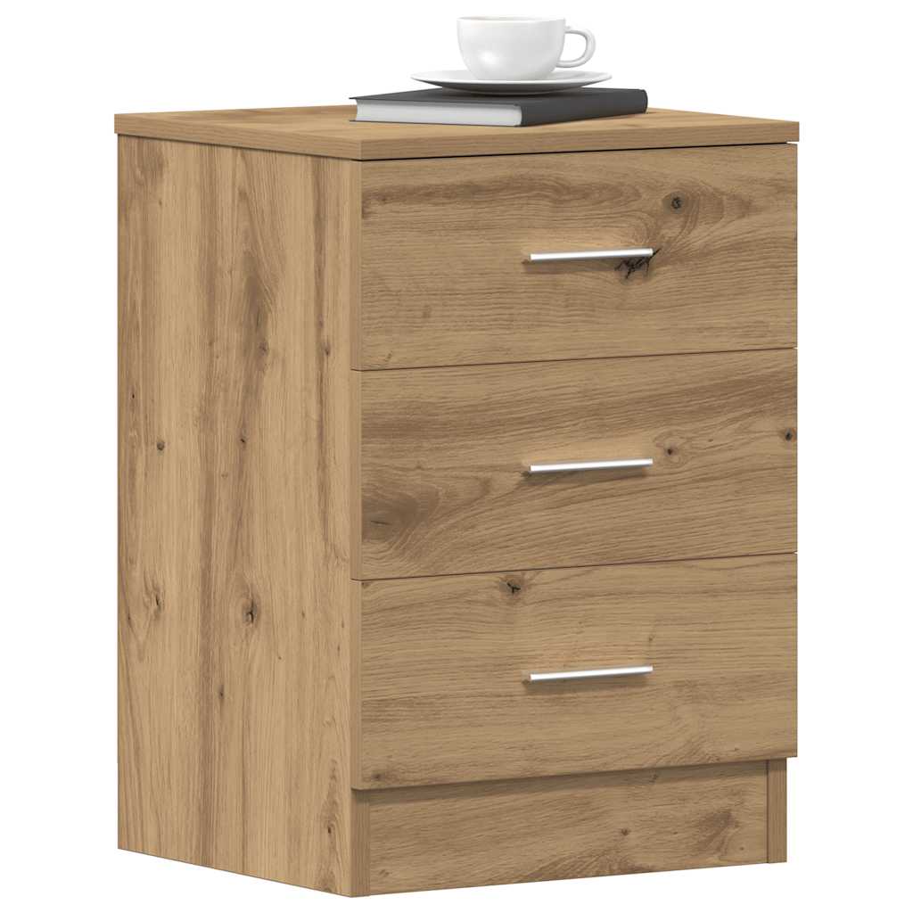 Table de chevet chêne artisanal 38x35x55 cm bois d’ingénierie - XIOS