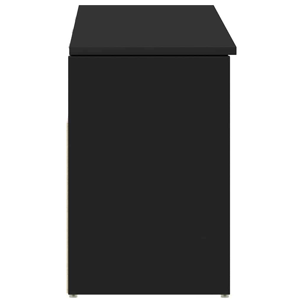 Banc à chaussures noir 102x30,5x45 cm bois d'ingénierie - XIOS