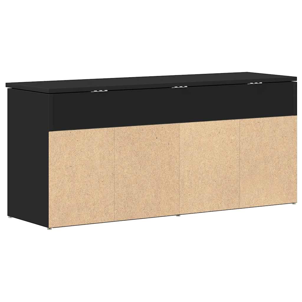 Banc à chaussures noir 102x30,5x45 cm bois d'ingénierie - XIOS