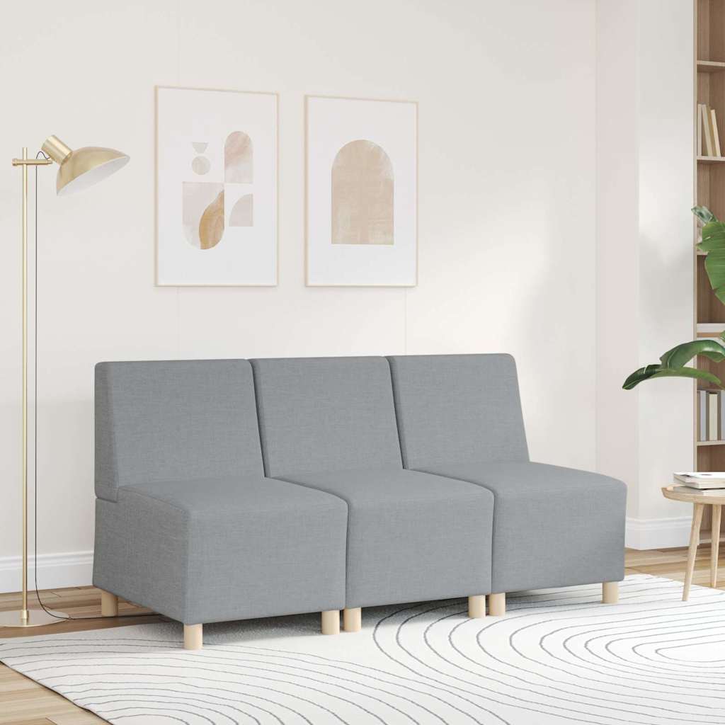Canapé modulaire sans accoudoirs Gris clair 55 cm Tissu - XIOS