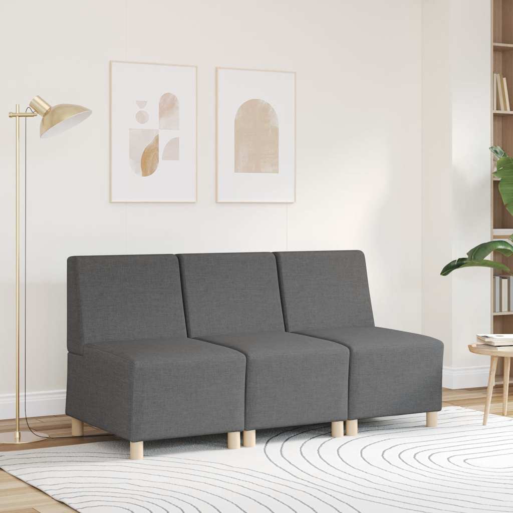 Canapé modulaire sans accoudoirs Gris foncé 55 cm Tissu - XIOS