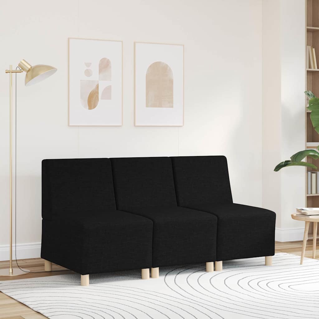 Canapé modulaire sans accoudoirs Noir 55 cm Tissu - XIOS
