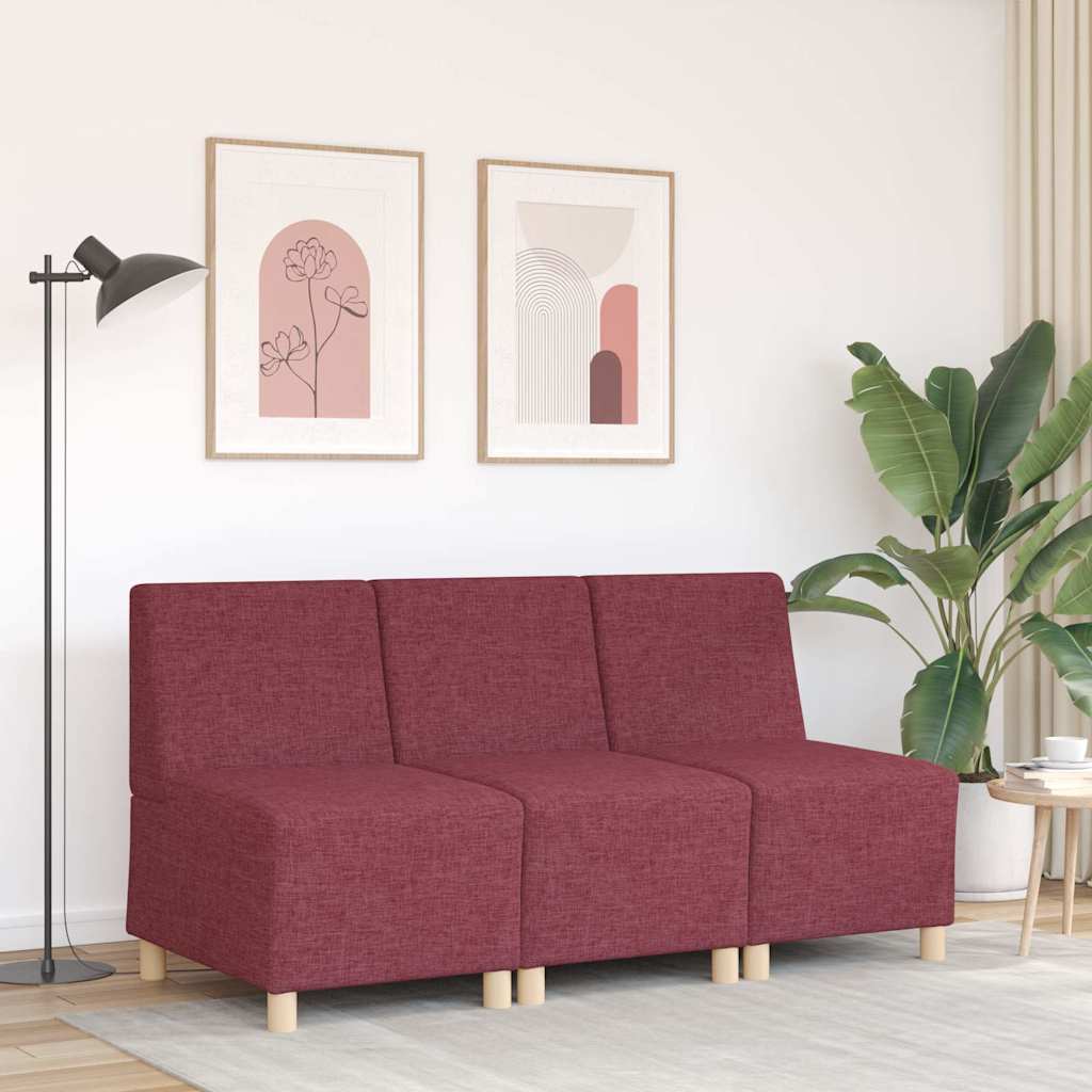 Canapé modulaire sans accoudoirs en tissu rouge vin 55 cm - XIOS