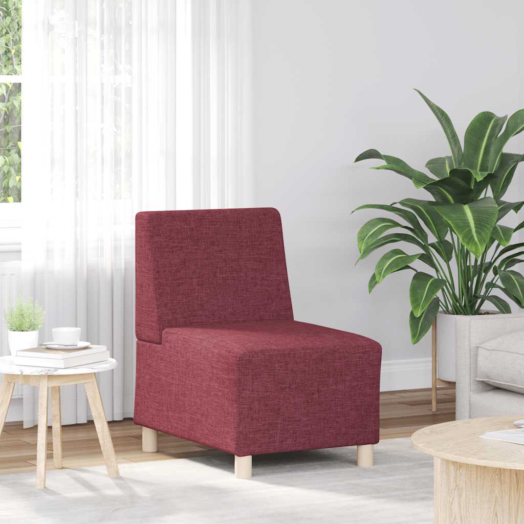 Canapé modulaire sans accoudoirs en tissu rouge vin 55 cm - XIOS