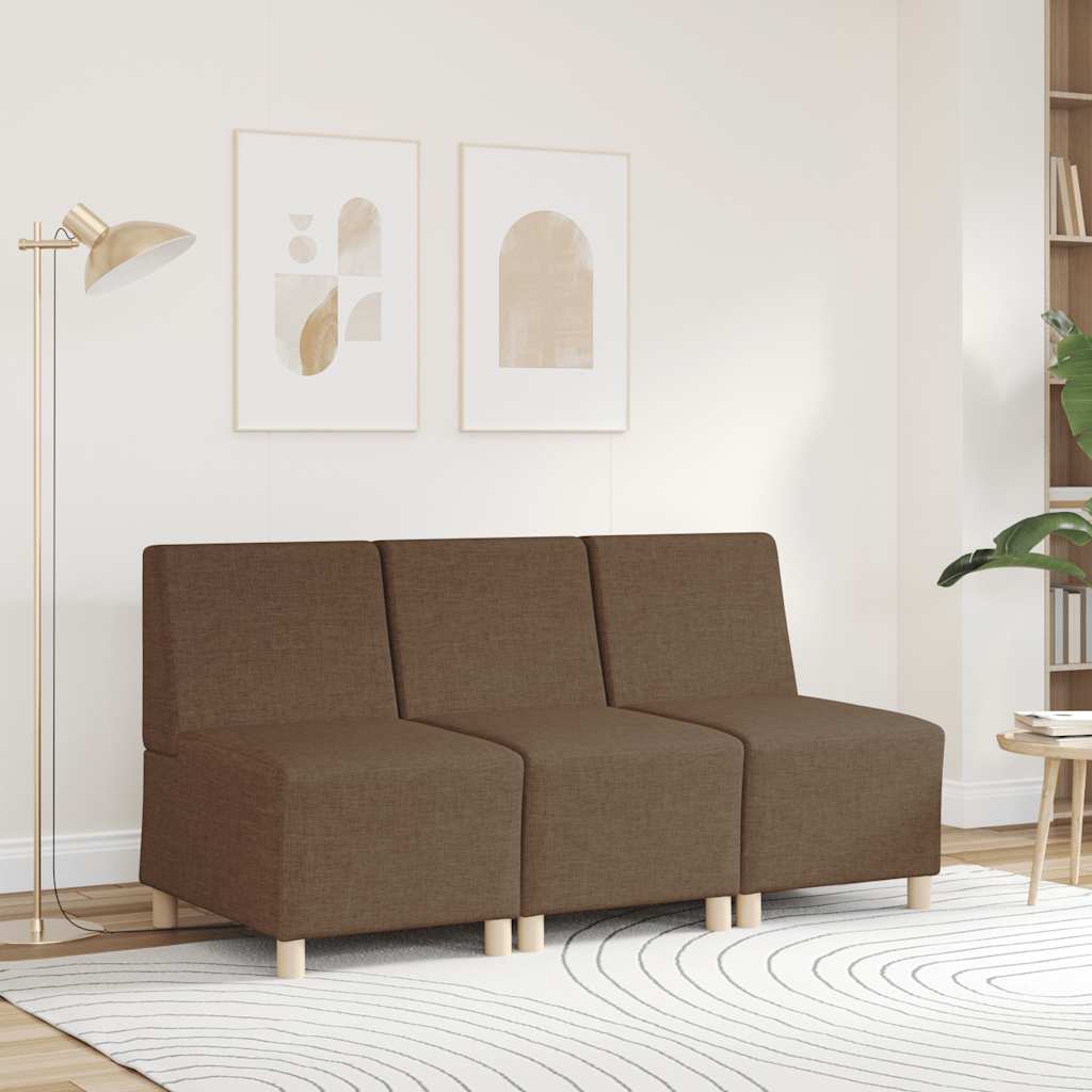 Canapé modulaire sans accoudoirs Marron 55 cm Tissu - XIOS