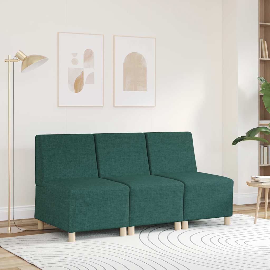 Canapé modulaire sans accoudoirs Vert foncé 55 cm Tissu - XIOS
