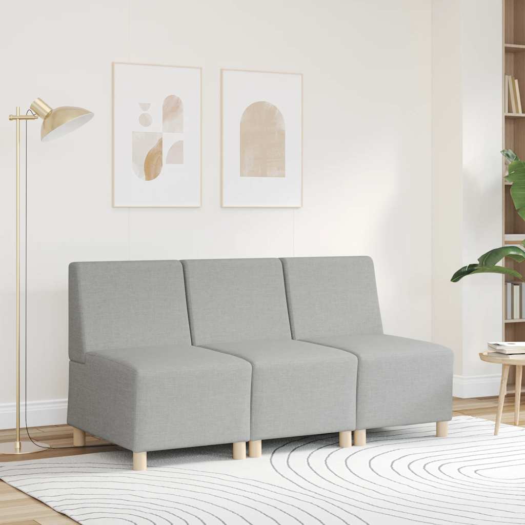 Canapé modulaire sans accoudoirs Gris nuage 55 cm Tissu - XIOS