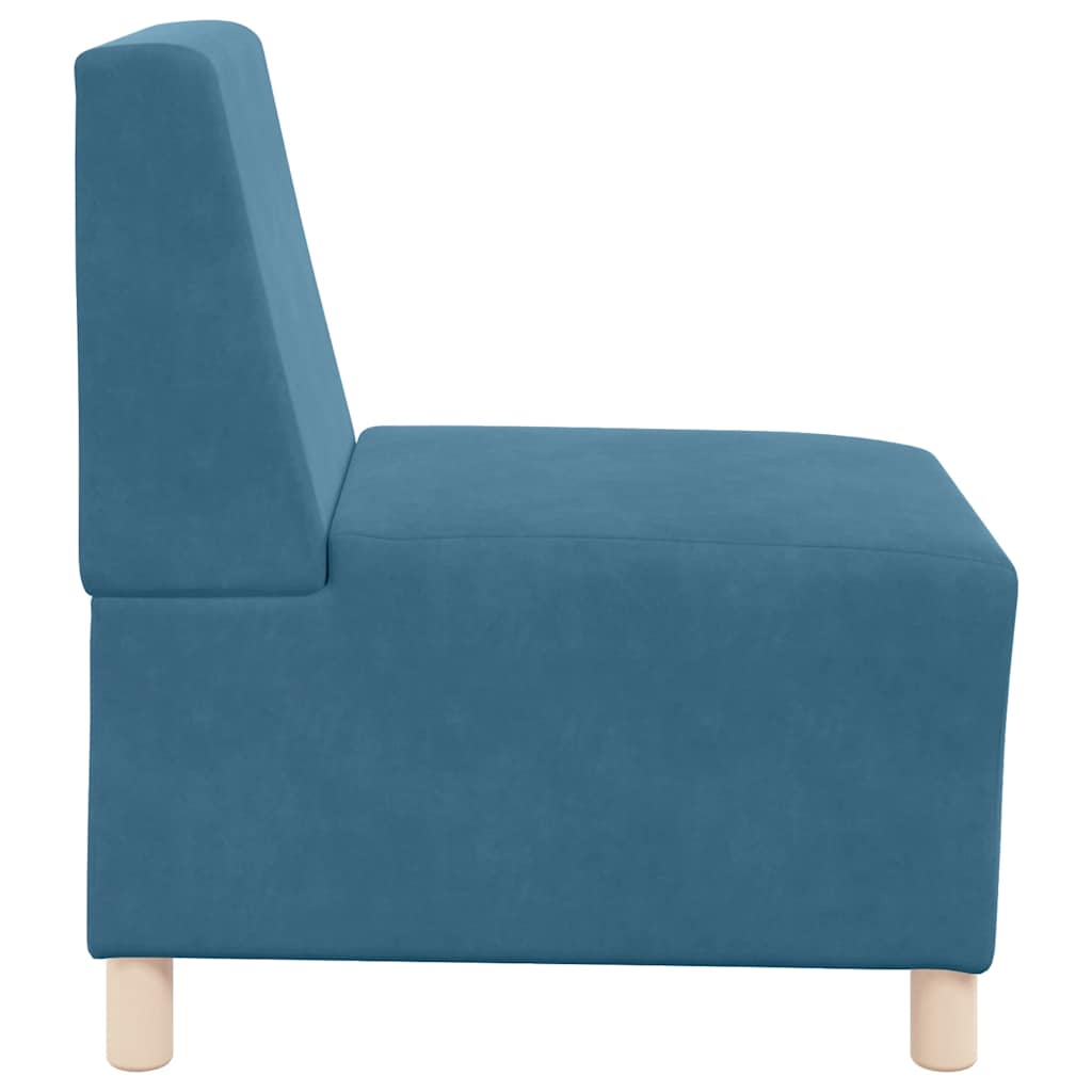 Canapé modulaire sans accoudoirs Bleu 55 cm Velours - XIOS