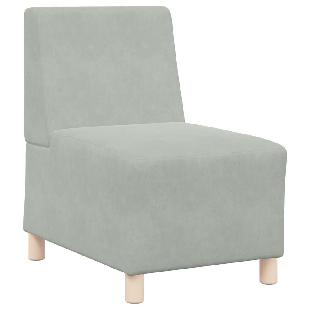 Canapé modulaire sans accoudoirs Gris clair 55 cm Velours - XIOS