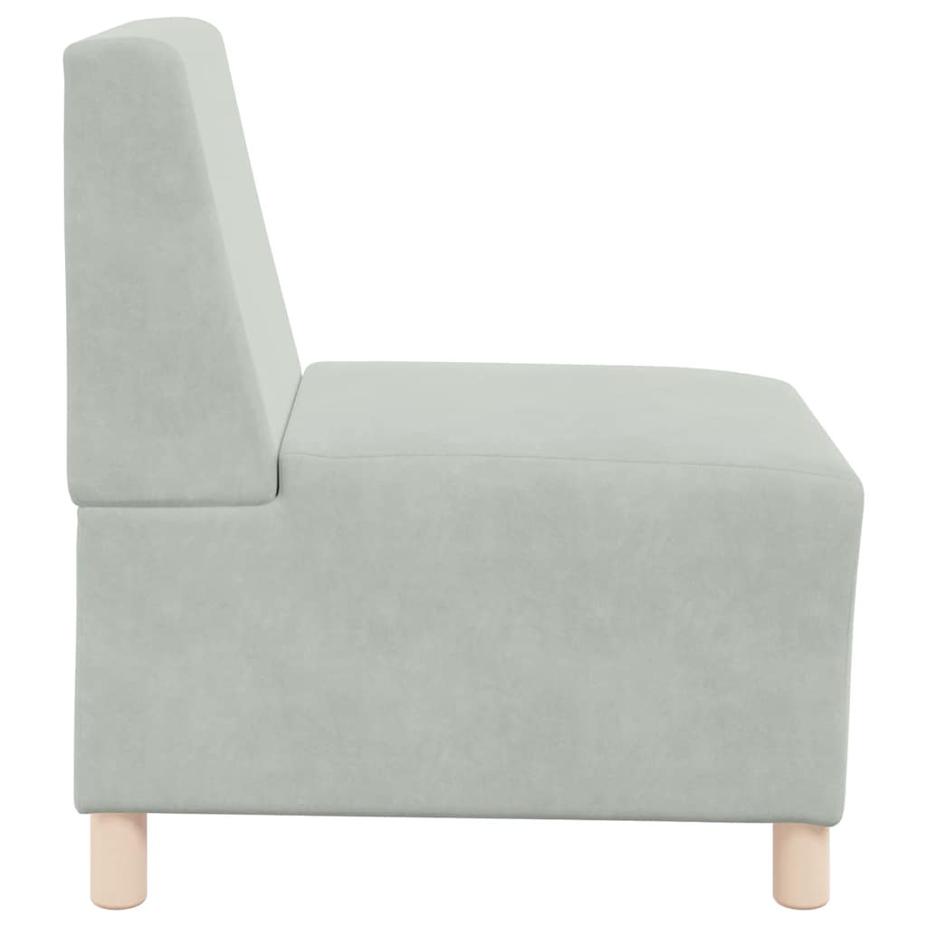 Canapé modulaire sans accoudoirs Gris clair 55 cm Velours - XIOS