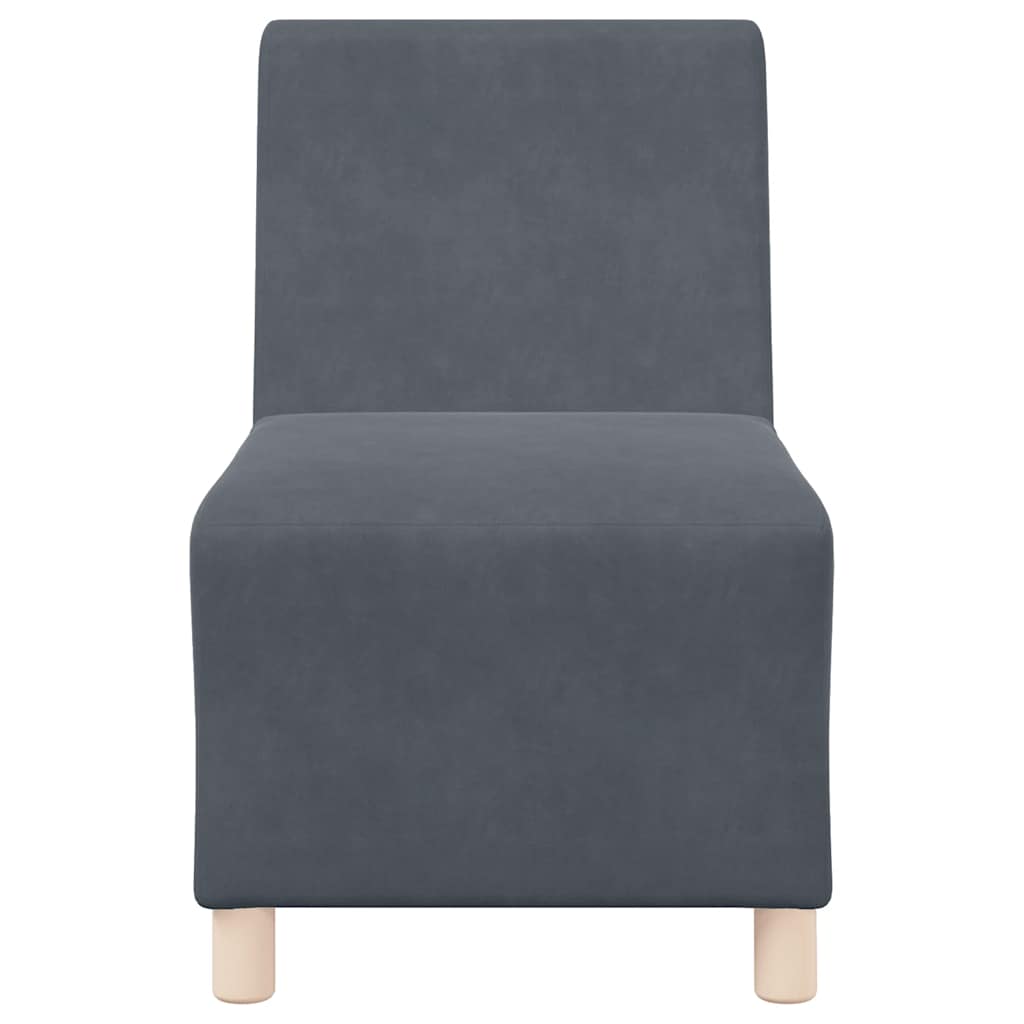 Canapé modulaire sans accoudoirs Gris foncé 55 cm Velours - XIOS