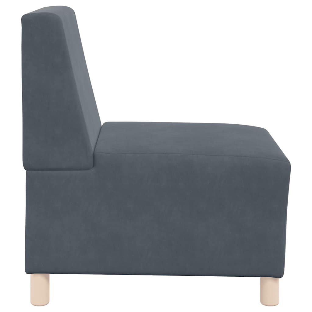 Canapé modulaire sans accoudoirs Gris foncé 55 cm Velours - XIOS