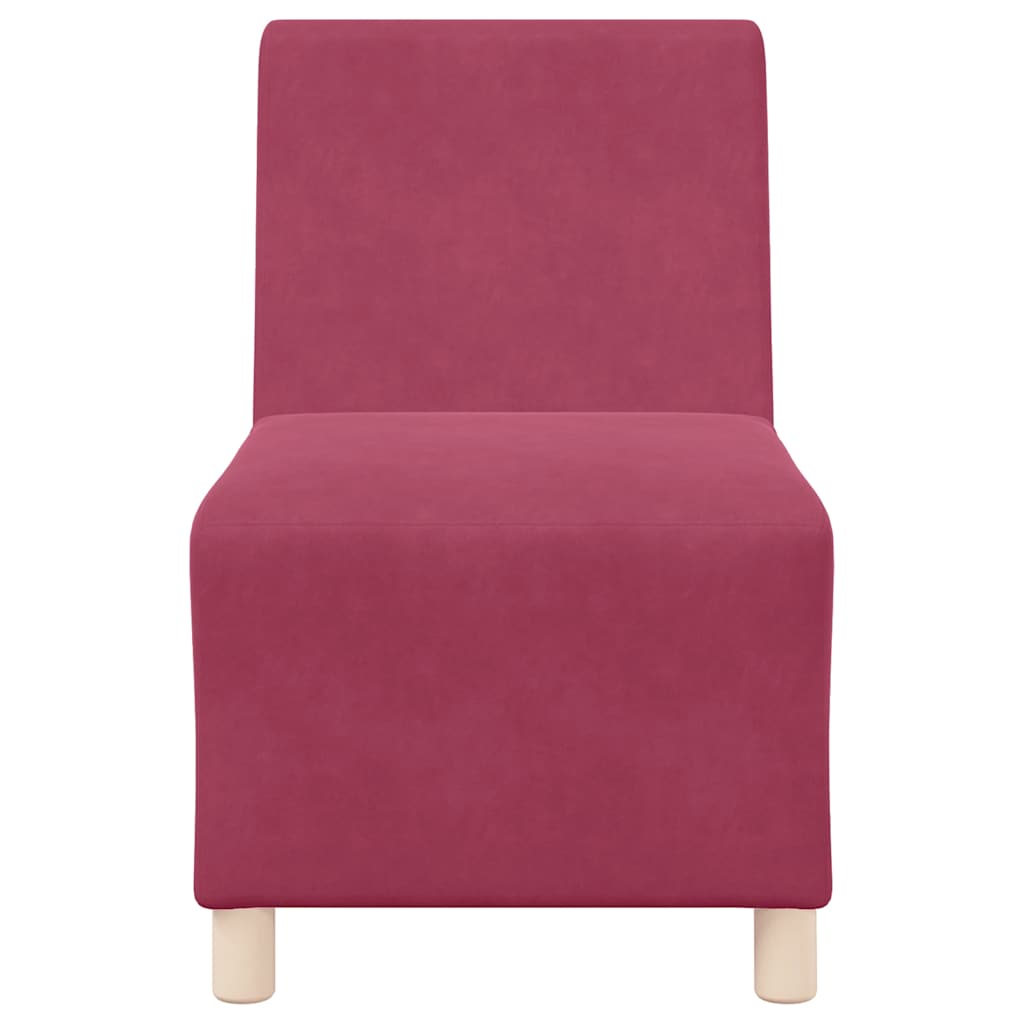 Canapé modulaire sans accoudoirs Rouge vin 55 cm Velours - XIOS