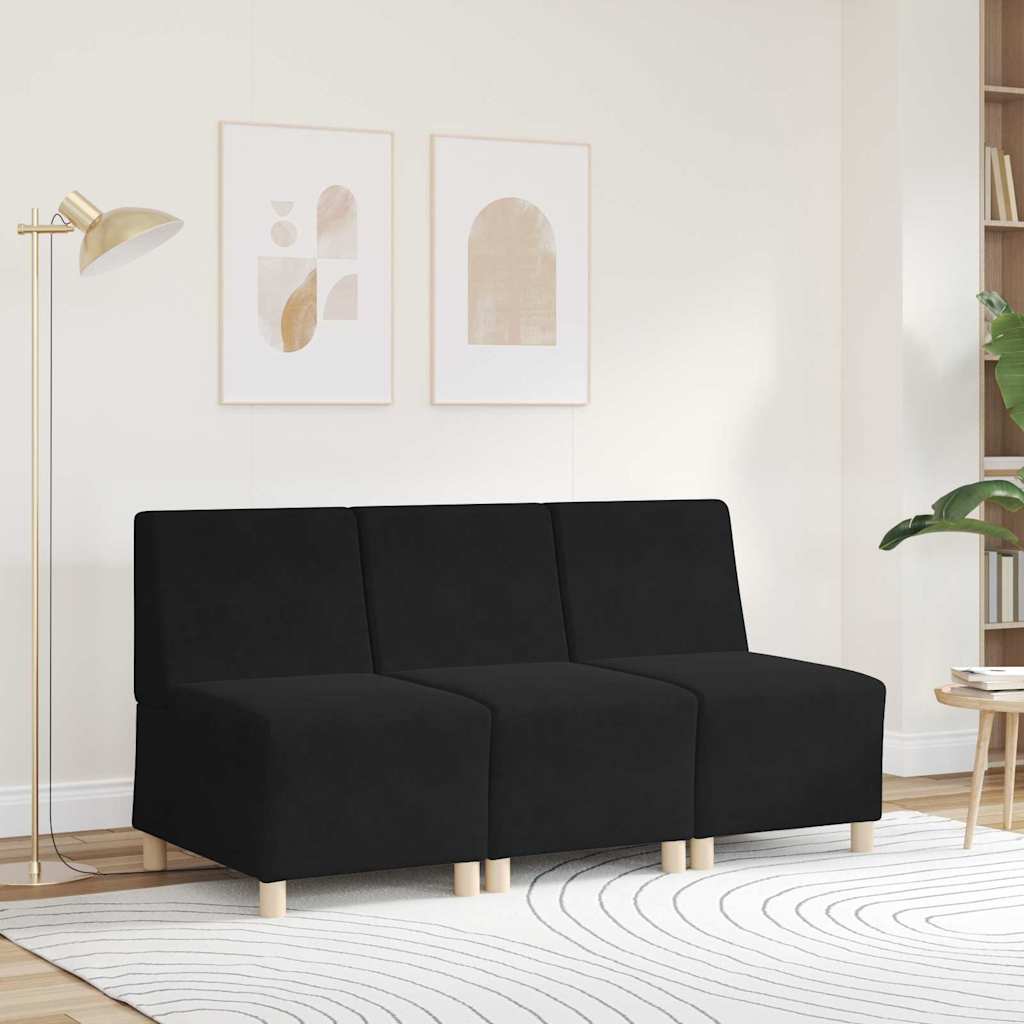 Unité de Sofa Modulaire Sans Accoudoirs Noir 55 x 74 x 82 cm - XIOS
