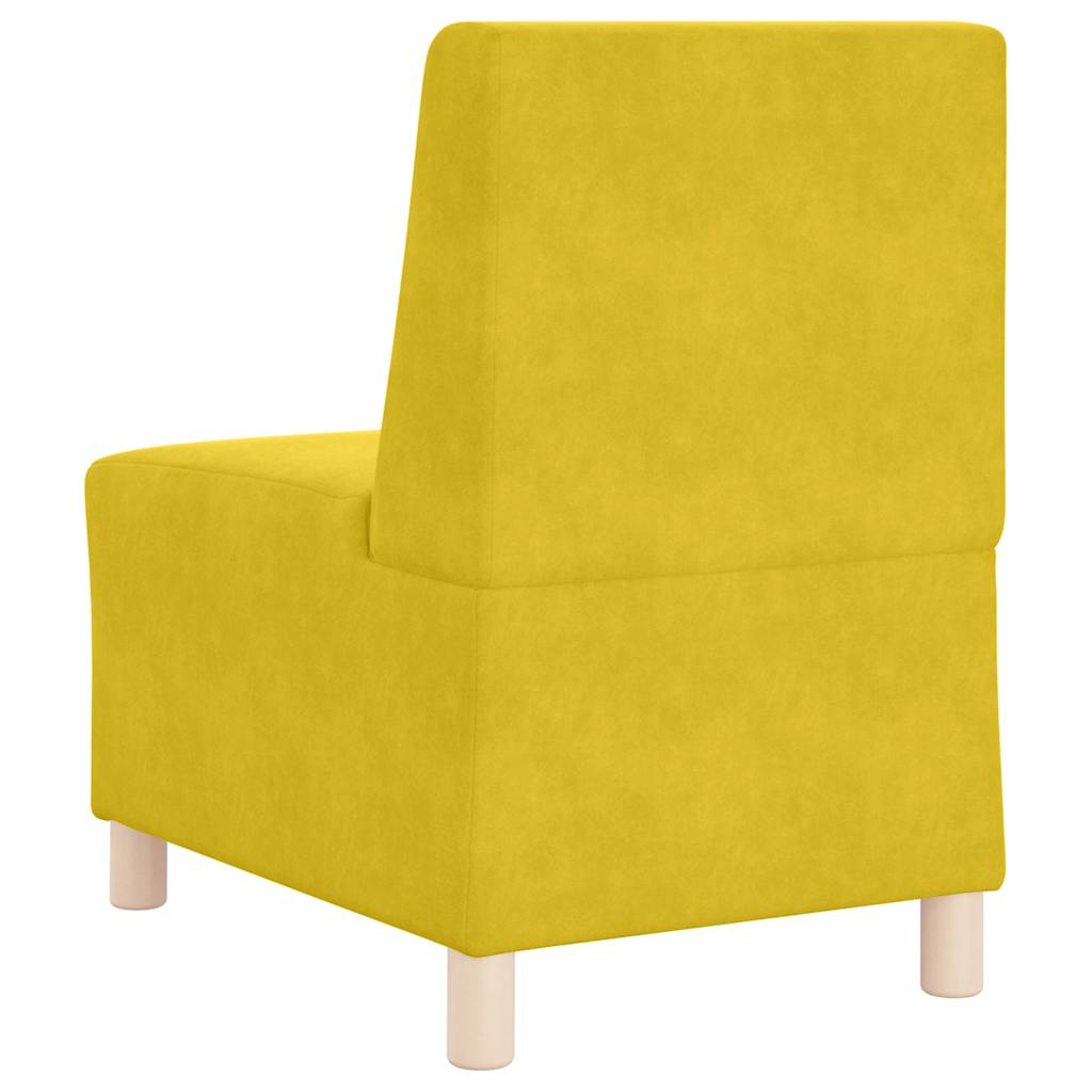 Canapé modulaire sans accoudoirs Jaune 55 cm Velours - XIOS