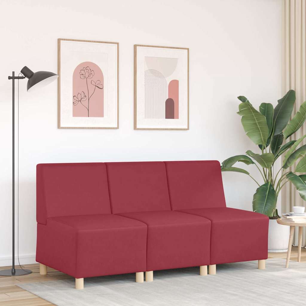Unité de Sofa Modulaire Sans Accoudoirs Rouge bordeaux - XIOS