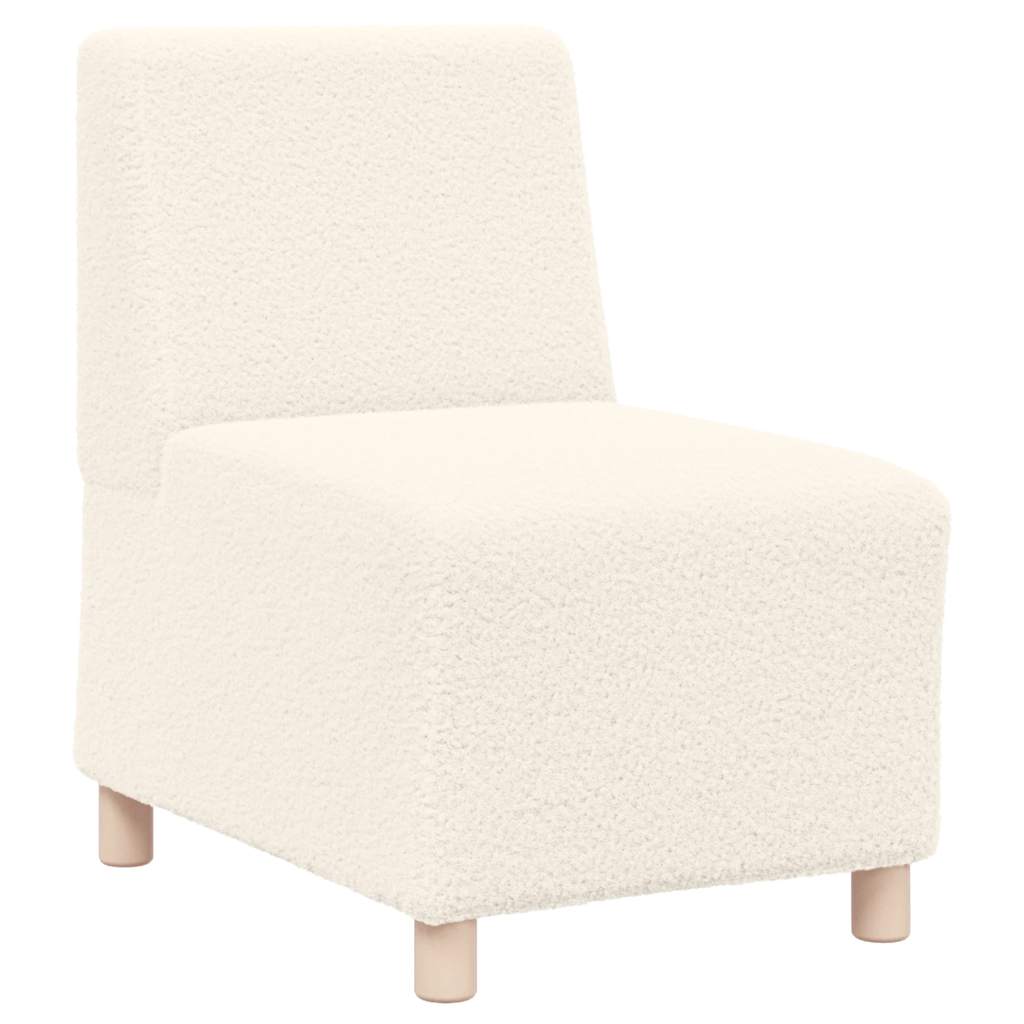 Canapé modulaire sans accoudoirs Crème 55 cm Tissu imitation laine bouclée - XIOS