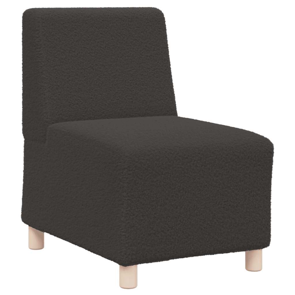 Canapé modulaire sans accoudoirs Gris foncé 55 cm Tissu bouclé aspect laine - XIOS