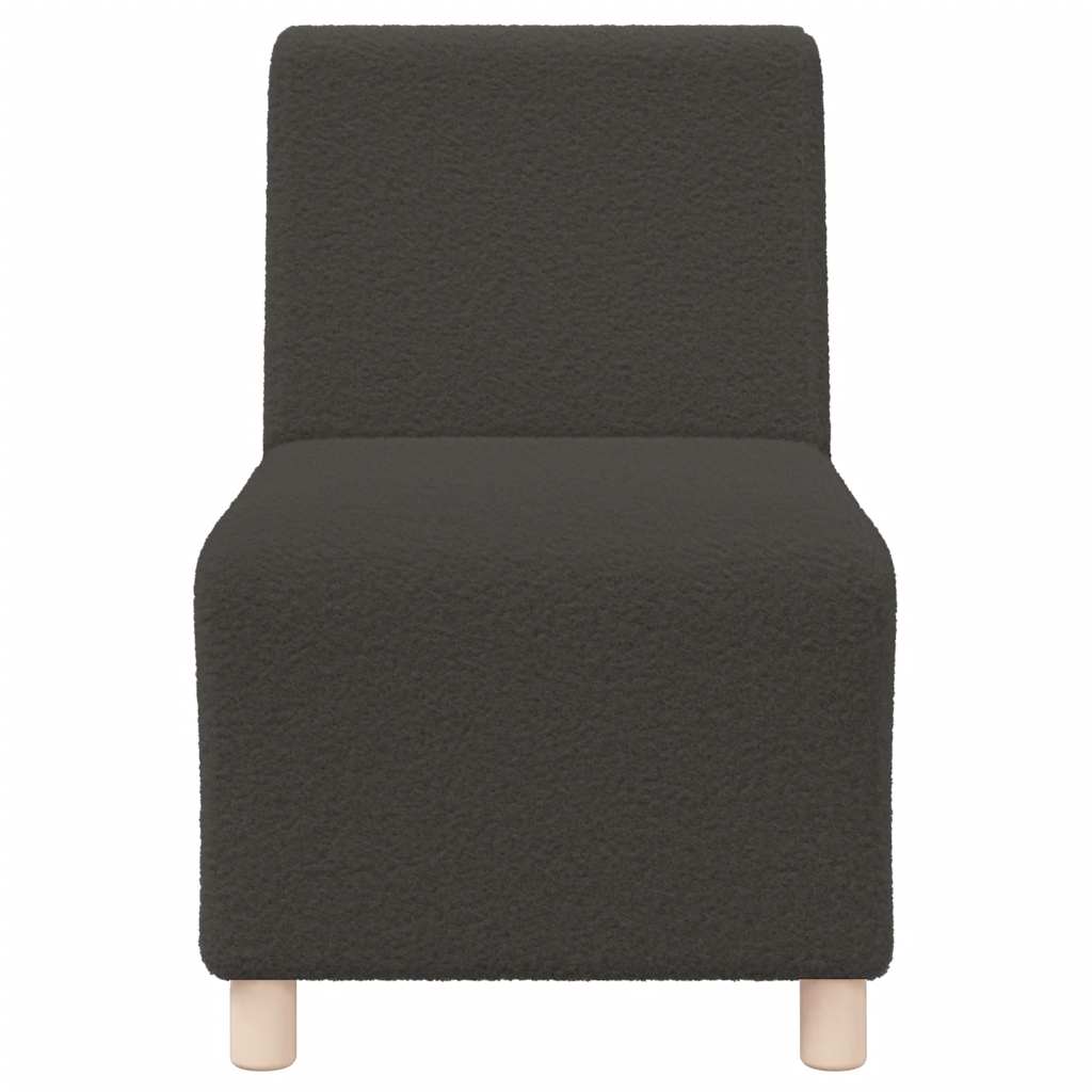 Canapé modulaire sans accoudoirs Gris foncé 55 cm Tissu bouclé aspect laine - XIOS