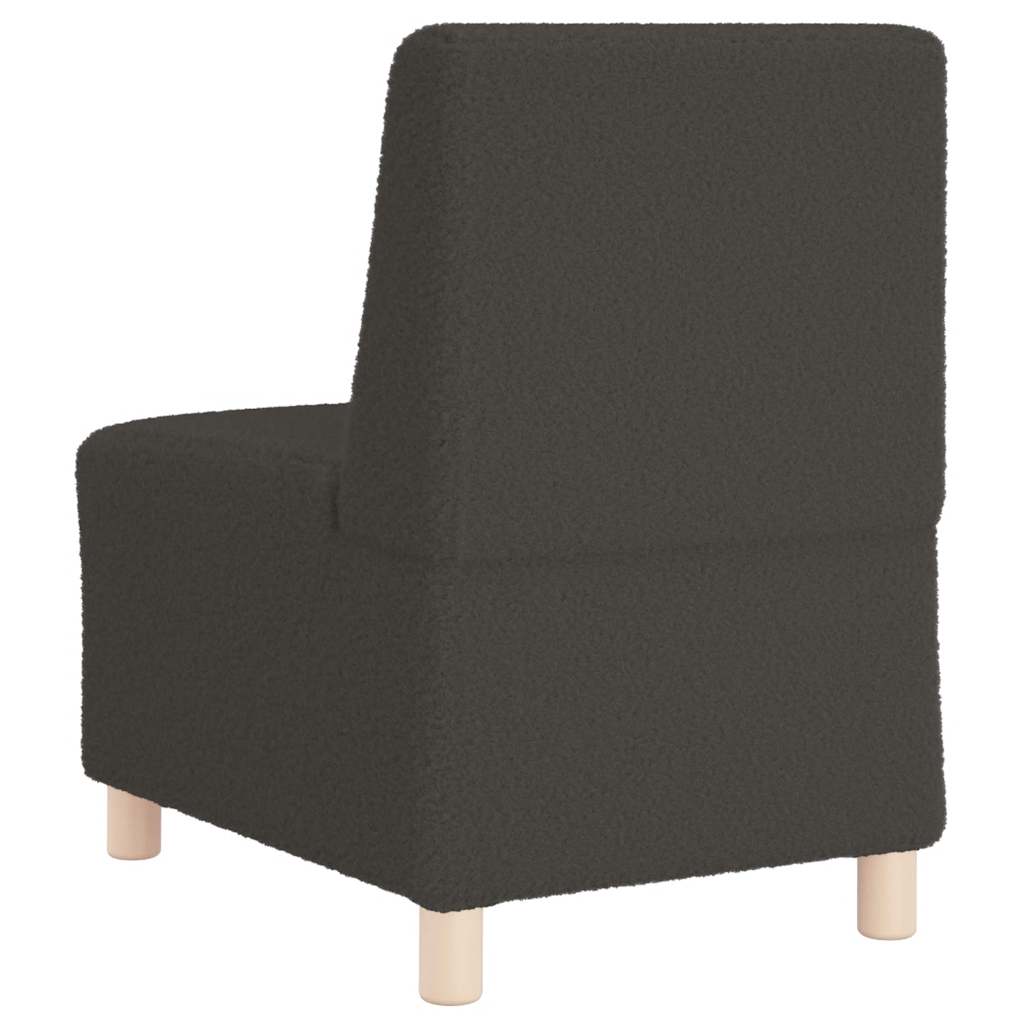 Canapé modulaire sans accoudoirs Gris foncé 55 cm Tissu bouclé aspect laine - XIOS