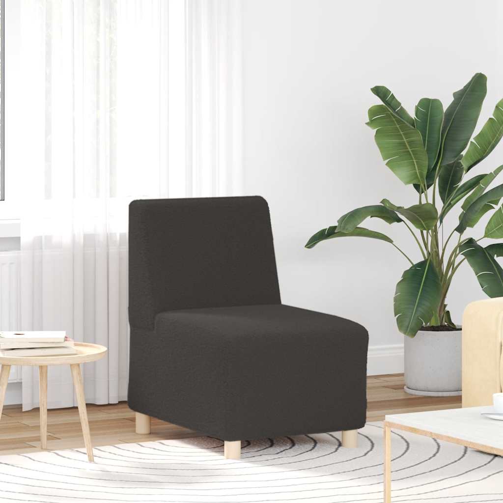 Canapé modulaire sans accoudoirs Gris foncé 55 cm Tissu bouclé aspect laine - XIOS