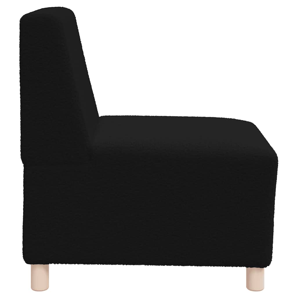 Canapé modulaire sans accoudoirs Noir 55 cm Tissu bouclé aspect laine - XIOS