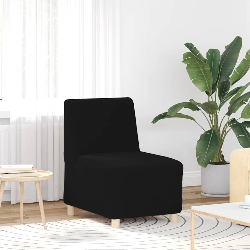 Canapé modulaire sans accoudoirs Noir 55 cm Tissu bouclé aspect laine - XIOS