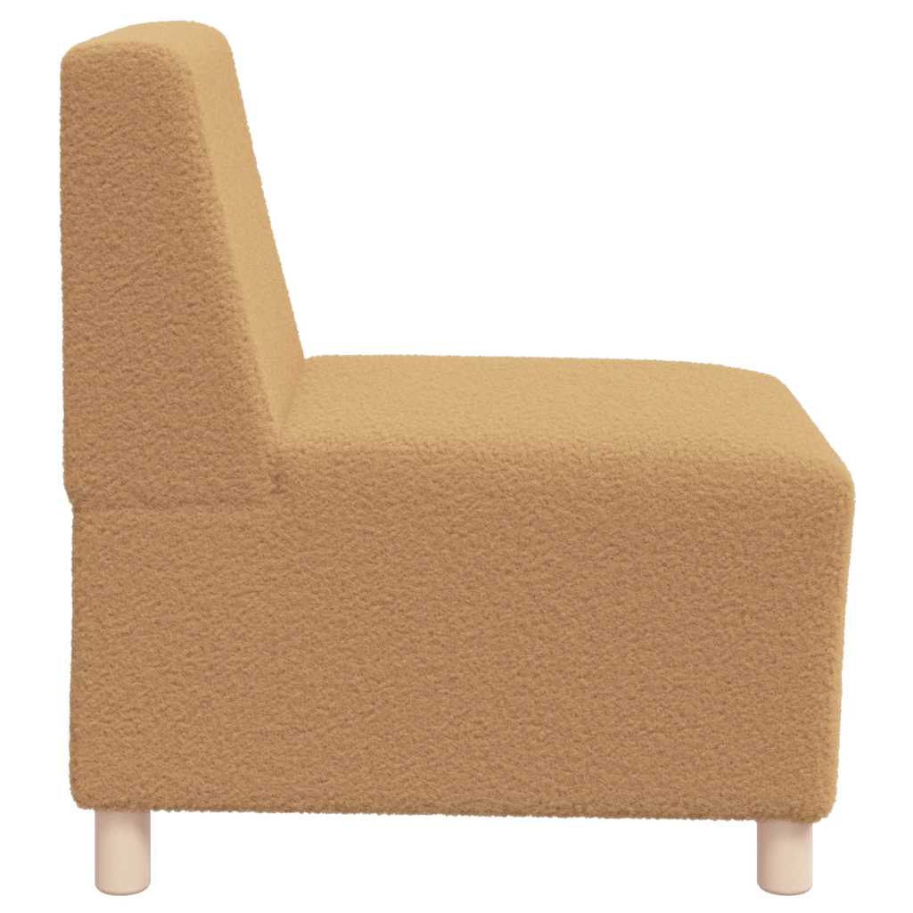 Canapé modulaire sans accoudoirs beige 55 cm Tissu imitation laine bouclée - XIOS