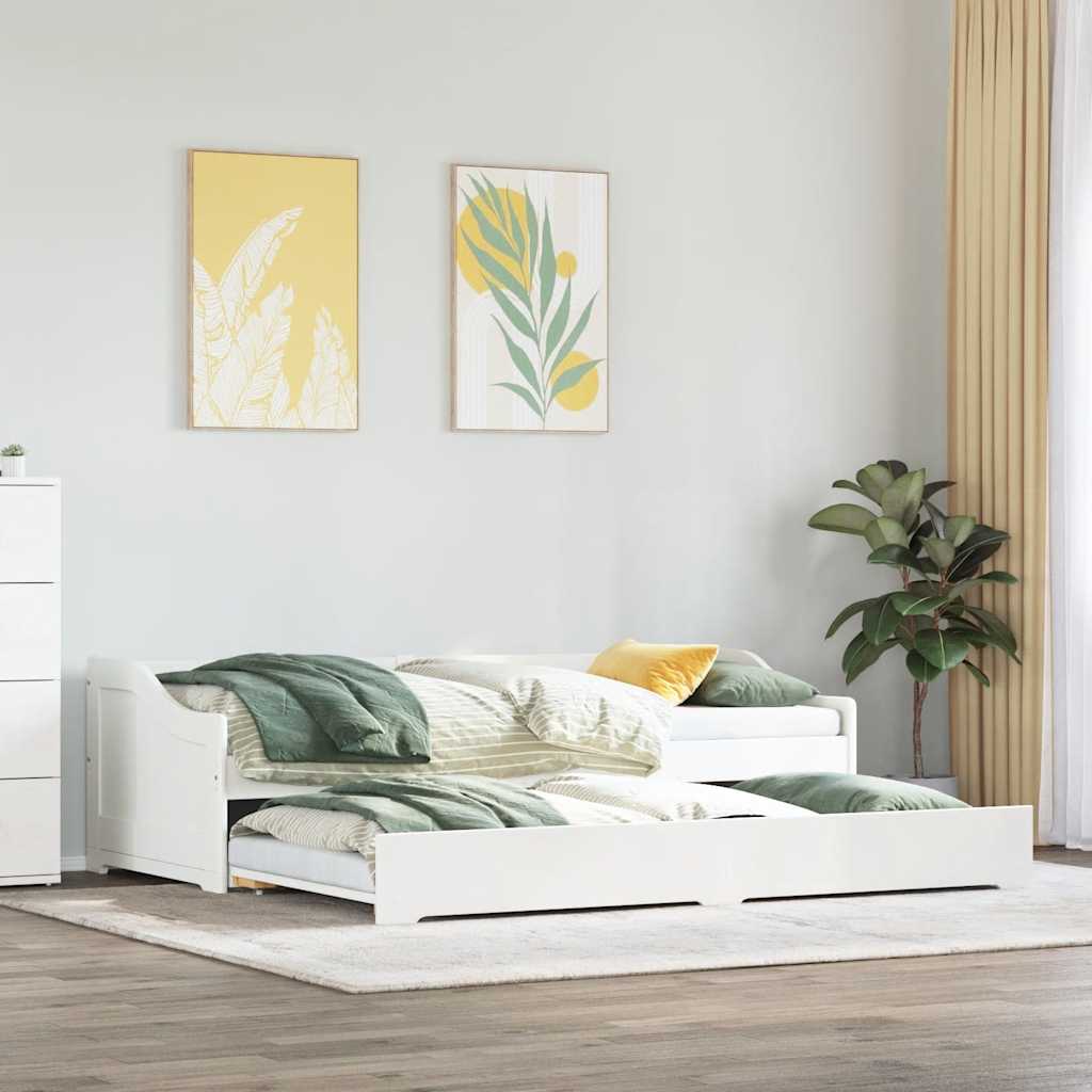 Lit de jour avec gigogne sans matelas IRUN blanc 90x200 cm - XIOS