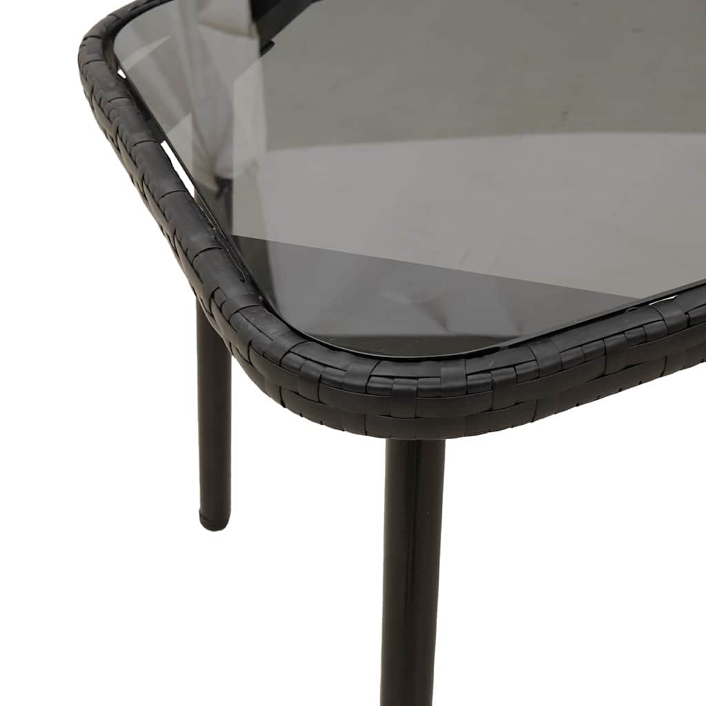 Ensemble de salle à manger pour jardin 2 pcs Noir polyrotin