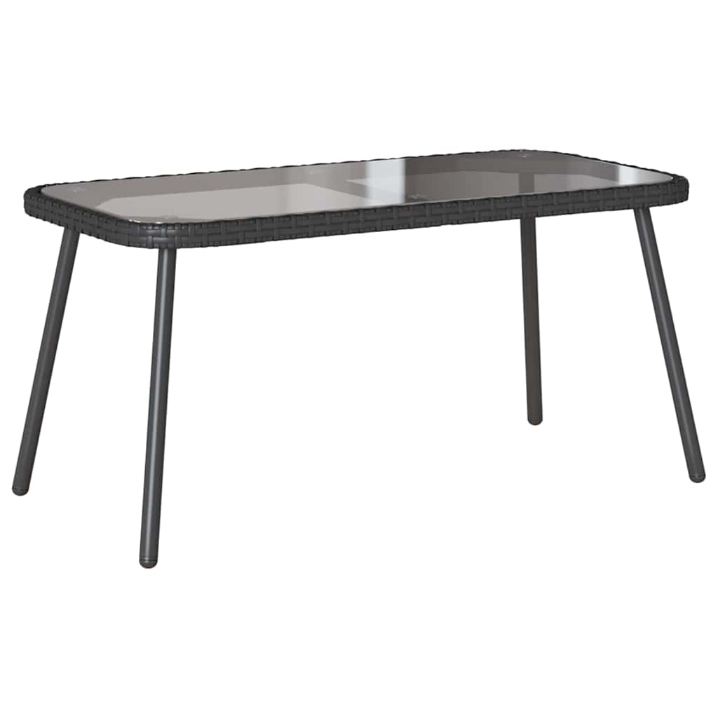 Ensemble de salle à manger pour jardin 2 pcs Noir polyrotin