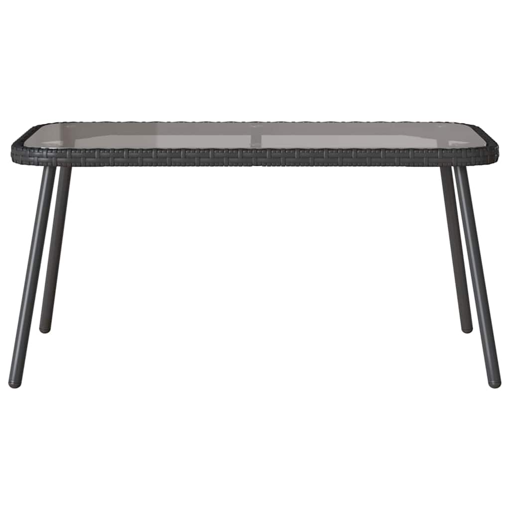 Ensemble de salle à manger pour jardin 2 pcs Noir polyrotin