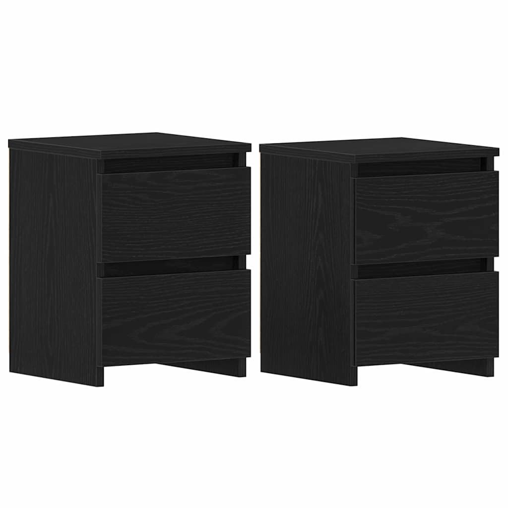 Cabinet de chevet avec tiroir 2 pcs Chêne noir 30 x 30 x 40 cm