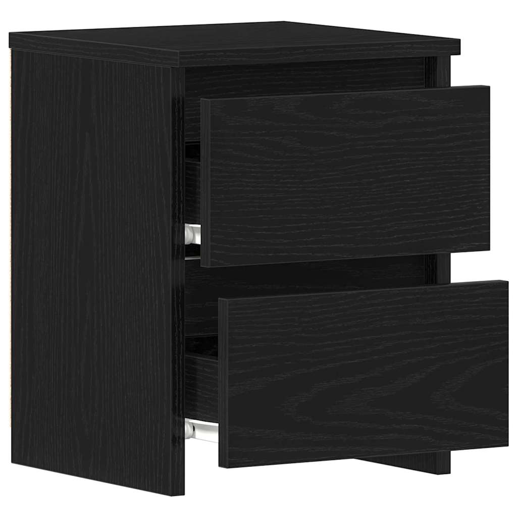 Cabinet de chevet avec tiroir 2 pcs Chêne noir 30 x 30 x 40 cm